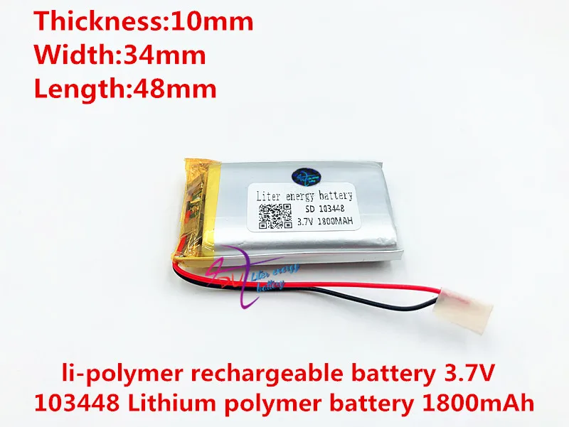 Лучший размер батареи 103448 3,7 V 1800mah литий-полимерный аккумулятор с защитной платой для MP4 GPS планшетных ПК PDA
Лучший размер батареи 103448 3,7 V 1800mah литий-полимерный аккумулятор с защитной платой для MP4 GPS планшетных ПК PDA