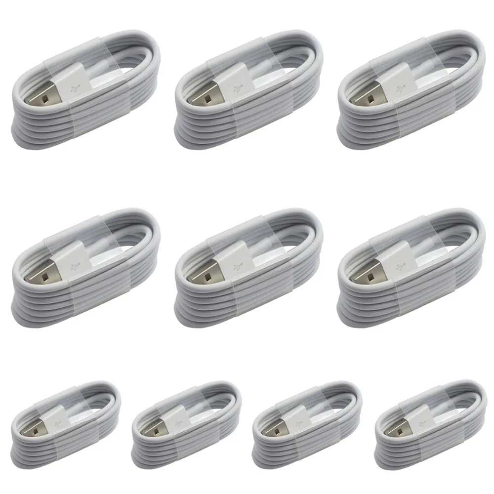 

SZHXNOR 10PCS Cheap 1M/2M/3M White Wire 8 pin USB Date Sync Charging Charger USB For iPhone 5 6 Plus iphone 7 8 X ipod,ios 11