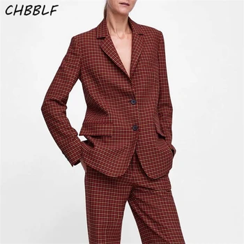 CHBBLF women fashion plaid red blazer pockets long sleeve coats female casual office wear casaco feminine WEW5157
CHBBLF women fashion plaid red blazer pockets long sleeve coats female casual office wear casaco feminine WEW5157