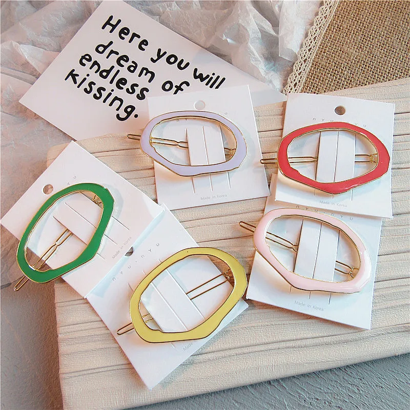 Korea Simple Beautiful Drop Glaze Hollow Irregular Geometric Hairpins Girl Women's Hair Accessories Fashion Colorful Barrettes
Korea Simple Beautiful Drop Glaze Hollow Irregular Geometric Hairpins Girl Women's Hair Accessories Fashion Colorful Barrettes