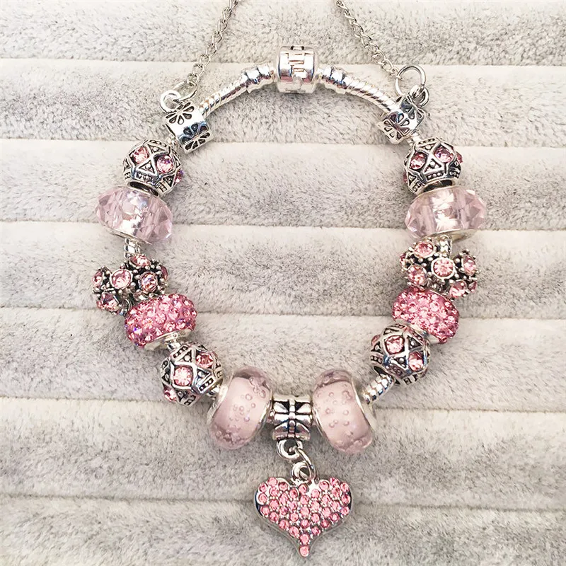 No Logo Vogue Bracelets Charms Beads Fits Original Bracelets Rhinestones DIY Fashion Jewelry Valentine's Present Pink Loveheart
No Logo Vogue Bracelets Charms Beads Fits Original Bracelets Rhinestones DIY Fashion Jewelry Valentine's Present Pink Loveheart