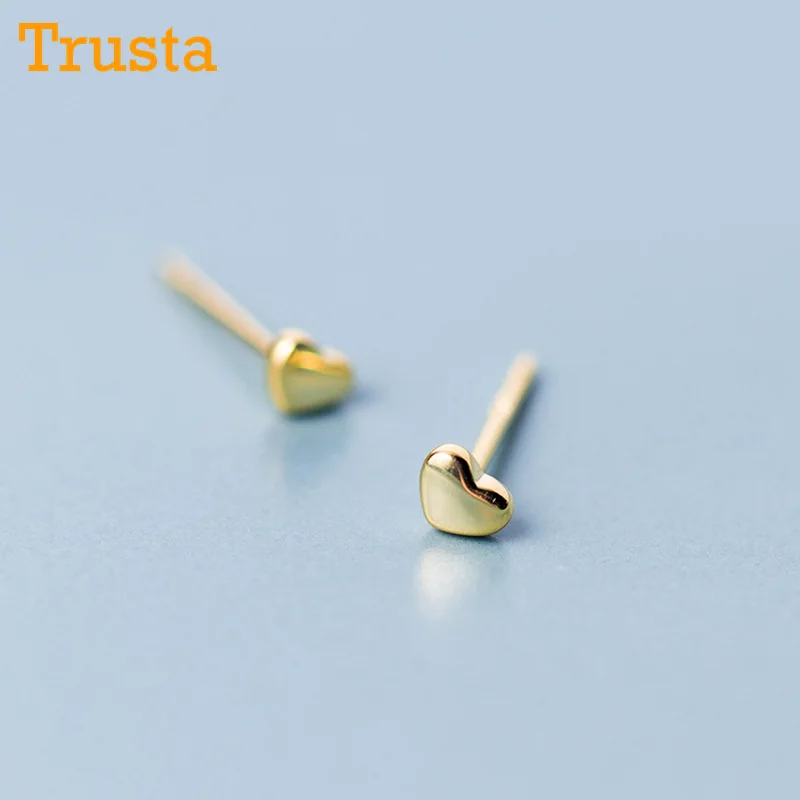 Trusta 2018 100% 925 Solid Sterling Silver Jewelry Fashion Cute Tiny Gold Heart Stud Earrings Gift For Girls Kids Lady DS253
Trusta 2018 100% 925 Solid Sterling Silver Jewelry Fashion Cute Tiny Gold Heart Stud Earrings Gift For Girls Kids Lady DS253