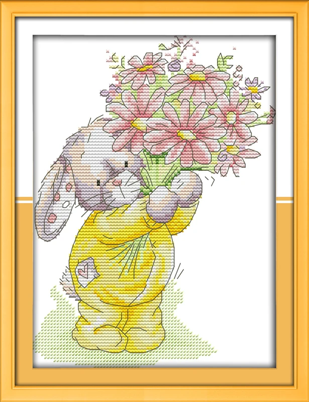 Rabbit present a bouquet Counted Cross Stitch 11CT Printed 14CT Cross Stitch DIY Cotton Cross-stitch Kit Embroidery Needlework
Rabbit present a bouquet Counted Cross Stitch 11CT Printed 14CT Cross Stitch DIY Cotton Cross-stitch Kit Embroidery Needlework