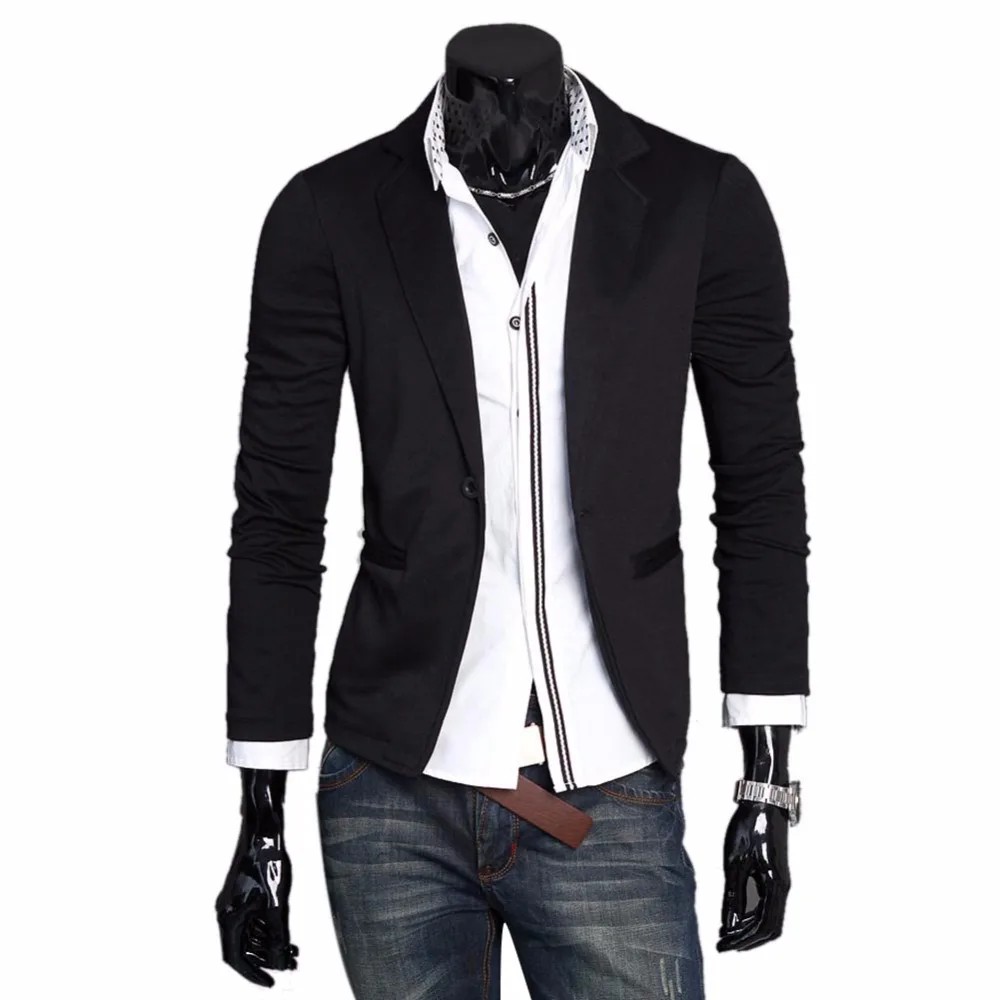 New Men's Single-Button Knitting Men'S Suit Jacket Casual Slim High-Quality Jacket Men'S Fashion 3-Color Suit M-XL