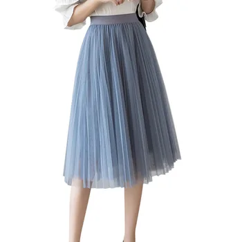 #1585 Mesh Skirt Short Spring Summer Skinny High Waist Elastic Solid Color Thin See Through Pleated Ladies Midi Skirts Tulle
#1585 Mesh Skirt Short Spring Summer Skinny High Waist Elastic Solid Color Thin See Through Pleated Ladies Midi Skirts Tulle