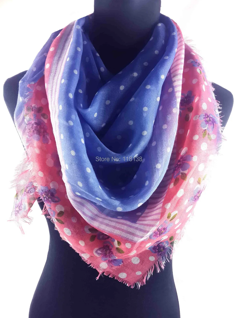 Dot and Floral Print Women's Square Scarf Frayed Edge Wrap Shawl Hijab Women's Accessories Gift, Free Shipping
Dot and Floral Print Women's Square Scarf Frayed Edge Wrap Shawl Hijab Women's Accessories Gift, Free Shipping