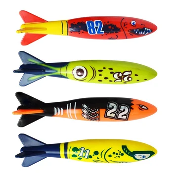 New Torpedo Rocket Throwing Toy Swimming Pool Diving Game Summer Torpedoes Bandits Children Underwater Dive Sticks Toy 4 pcs
New Torpedo Rocket Throwing Toy Swimming Pool Diving Game Summer Torpedoes Bandits Children Underwater Dive Sticks Toy 4 pcs