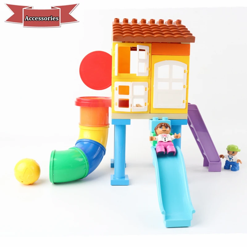 DIY Figures Paradise House Swing Pipe Ball Big Size Parts Building Blocks Bricks Duploe Toys For Children Kids Birthday Gifts
DIY Figures Paradise House Swing Pipe Ball Big Size Parts Building Blocks Bricks Duploe Toys For Children Kids Birthday Gifts