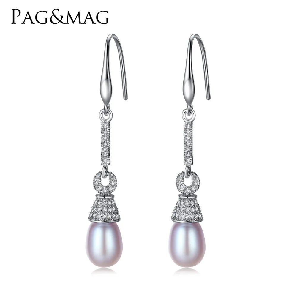 PAG&MAG Brand S925 Sterling Silver Earrings with 8-9mm Natural Pearl Long Drop Earrings for Women Wholesale Gift Box Free
PAG&MAG Brand S925 Sterling Silver Earrings with 8-9mm Natural Pearl Long Drop Earrings for Women Wholesale Gift Box Free