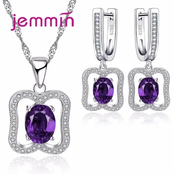 Trendy Purple Austrian Crystal 925 Sterling Silver Necklace Earrings Sets For Woman Engagement Wedding Bridal Jewelry Set
Trendy Purple Austrian Crystal 925 Sterling Silver Necklace Earrings Sets For Woman Engagement Wedding Bridal Jewelry Set