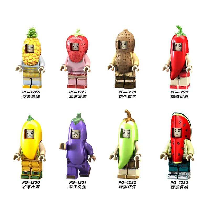 Building Blocks Single Sale PG8113 Pepper Peanut Pineapple Mango Fruit Vegetable Disguised Custom Figures Super Hero Kids Toys
Building Blocks Single Sale PG8113 Pepper Peanut Pineapple Mango Fruit Vegetable Disguised Custom Figures Super Hero Kids Toys