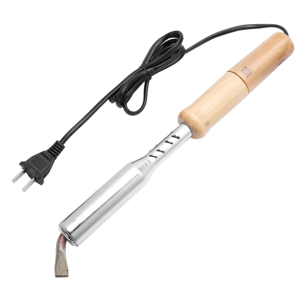 220V Electric Soldering Iron Solder Welding Chisel Tip Wood Handle Home Tool Useful Soldering Iron US Plug
220V Electric Soldering Iron Solder Welding Chisel Tip Wood Handle Home Tool Useful Soldering Iron US Plug