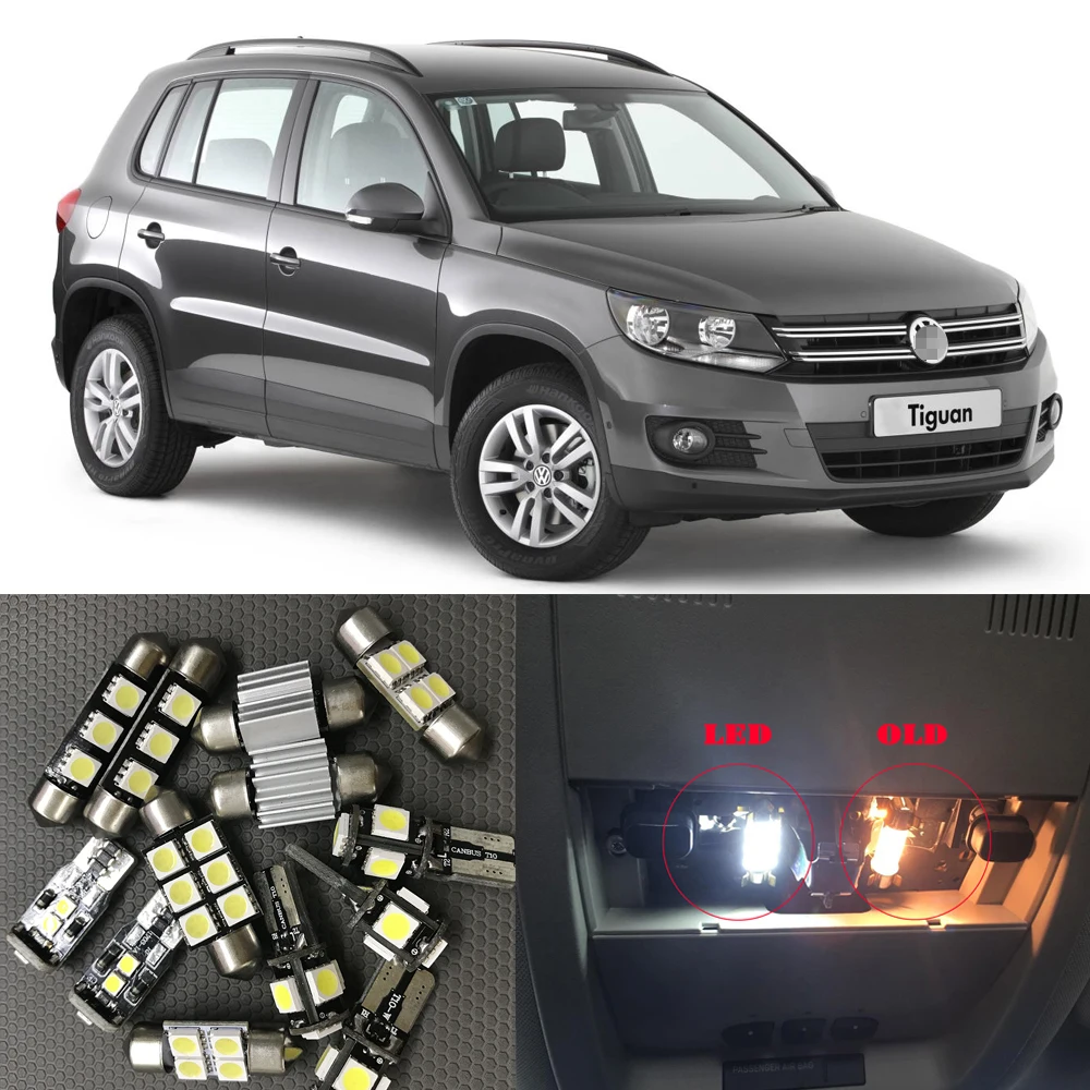 14pcs White Auto Interior LED Light Bulbs Canbus Kit For 2009 2010 1011 2012 VW Tiguan Map Dome License Plate Light Car styling
14pcs White Auto Interior LED Light Bulbs Canbus Kit For 2009 2010 1011 2012 VW Tiguan Map Dome License Plate Light Car styling