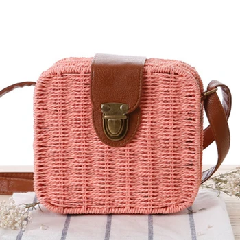 Japanese-style rampage straw woven square box fashion knit bag shoulder simple sand travel beach bag
Japanese-style rampage straw woven square box fashion knit bag shoulder simple sand travel beach bag