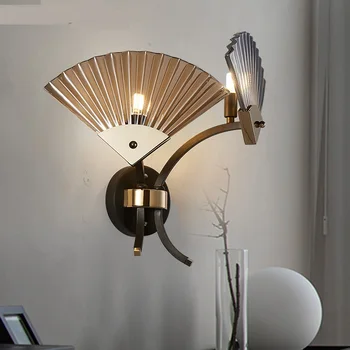 Postmodern wall lamp creative personality bedroom bedside glass fan wall light Chinese style cafe corridor studyl lamp ZA8119
Postmodern wall lamp creative personality bedroom bedside glass fan wall light Chinese style cafe corridor studyl lamp ZA8119