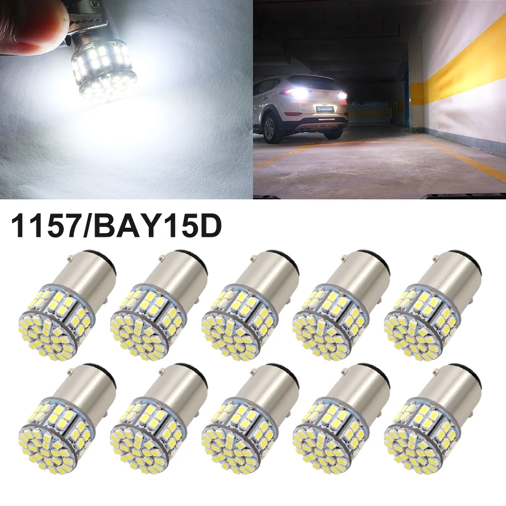10pcs 1157 BAY15d P21/5W LED 50 chips 1206 SMD Bulbs White Car Auto Brake Lights Turn Signal Rear Parking Reverse Lamp 12V
10pcs 1157 BAY15d P21/5W LED 50 chips 1206 SMD Bulbs White Car Auto Brake Lights Turn Signal Rear Parking Reverse Lamp 12V