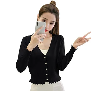 2019 Casual Women Spring Knitted Thin Sweater V-neck Breasted Buttons Slim Ladies sweet Cardigans Outwear
2019 Casual Women Spring Knitted Thin Sweater V-neck Breasted Buttons Slim Ladies sweet Cardigans Outwear