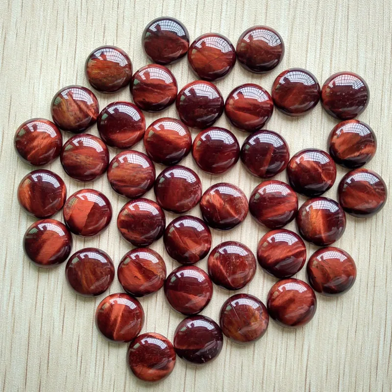 

Wholesale 50pcs/lot Fashion good quality natural red tiger eye stone round shape cabochon 16mm beads for jewelry making free