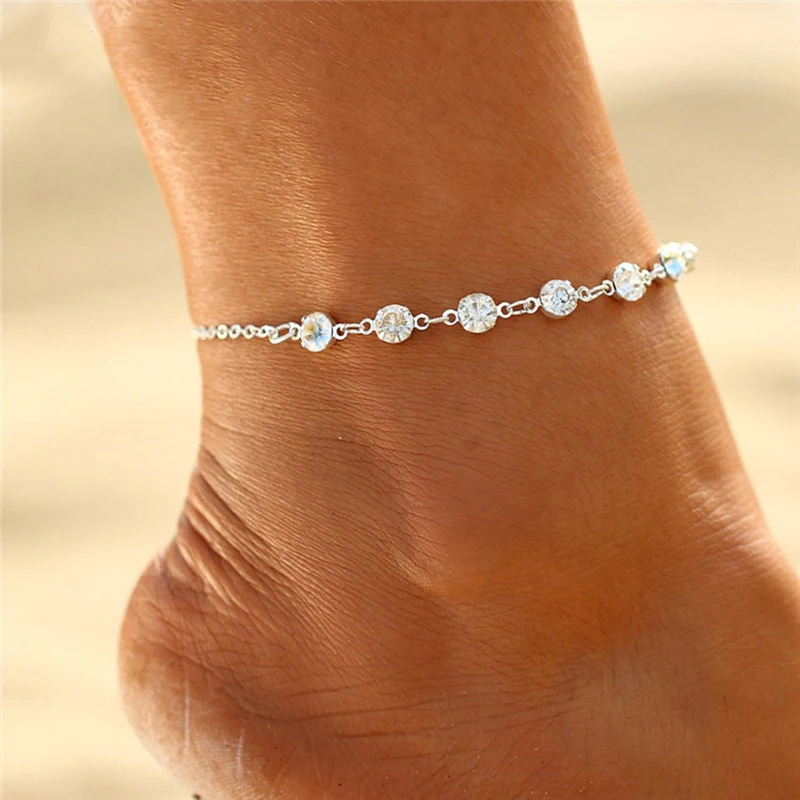 Boho Crystal Anklet Gold Silver Anklet Bracelet on The Leg New Fashion Summer Beach Foot Jewelry tobilleras pulsera para tobillo
Boho Crystal Anklet Gold Silver Anklet Bracelet on The Leg New Fashion Summer Beach Foot Jewelry tobilleras pulsera para tobillo