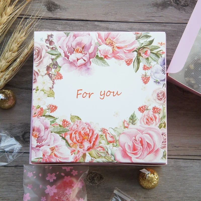 13.5*13.5*5cm10pcs pink rose for you design Paper Box for Cheese candy Cookie valentine gift Packaging Wedding Christmas Use
13.5*13.5*5cm10pcs pink rose for you design Paper Box for Cheese candy Cookie valentine gift Packaging Wedding Christmas Use
