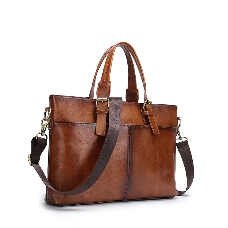 COOL Fashion Natural Genuine Leather Handbag Casual Shoulder Messenger Bags Vintage Cow Leather Horizontal Men Briefcase 
COOL Fashion Natural Genuine Leather Handbag Casual Shoulder Messenger Bags Vintage Cow Leather Horizontal Men Briefcase