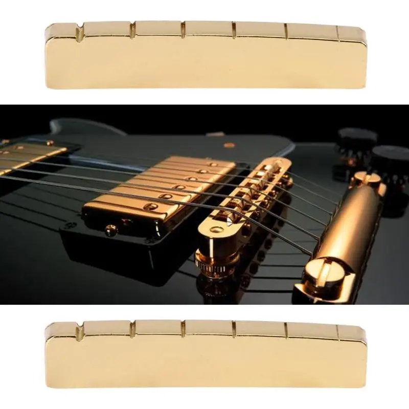 42mm Slotted Brass Metal String Nut for 6-String LP Electric Bass Guitar Professional Stringed Instruments Guitar Parts
42mm Slotted Brass Metal String Nut for 6-String LP Electric Bass Guitar Professional Stringed Instruments Guitar Parts