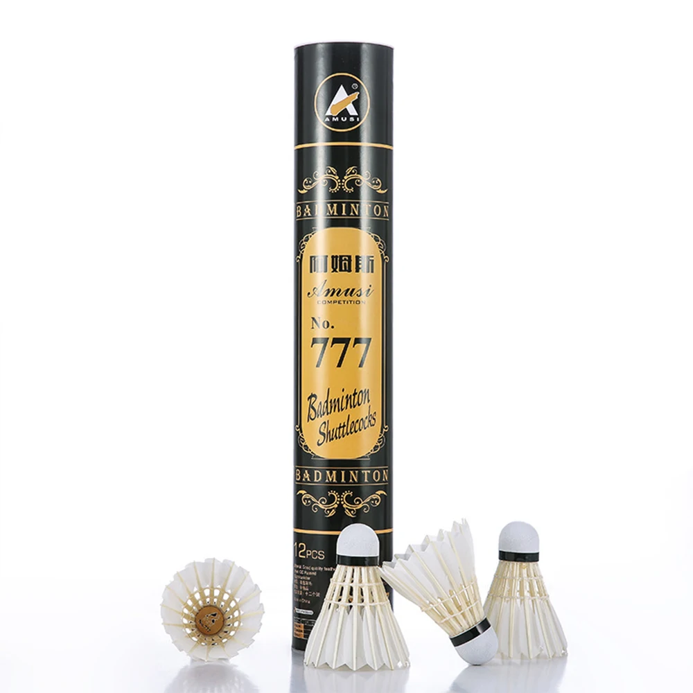 12Pcs White Badminton Shuttlecock Goose Feather Durable Badminton Balls for Training Competition Speed 76 77
12Pcs White Badminton Shuttlecock Goose Feather Durable Badminton Balls for Training Competition Speed 76 77