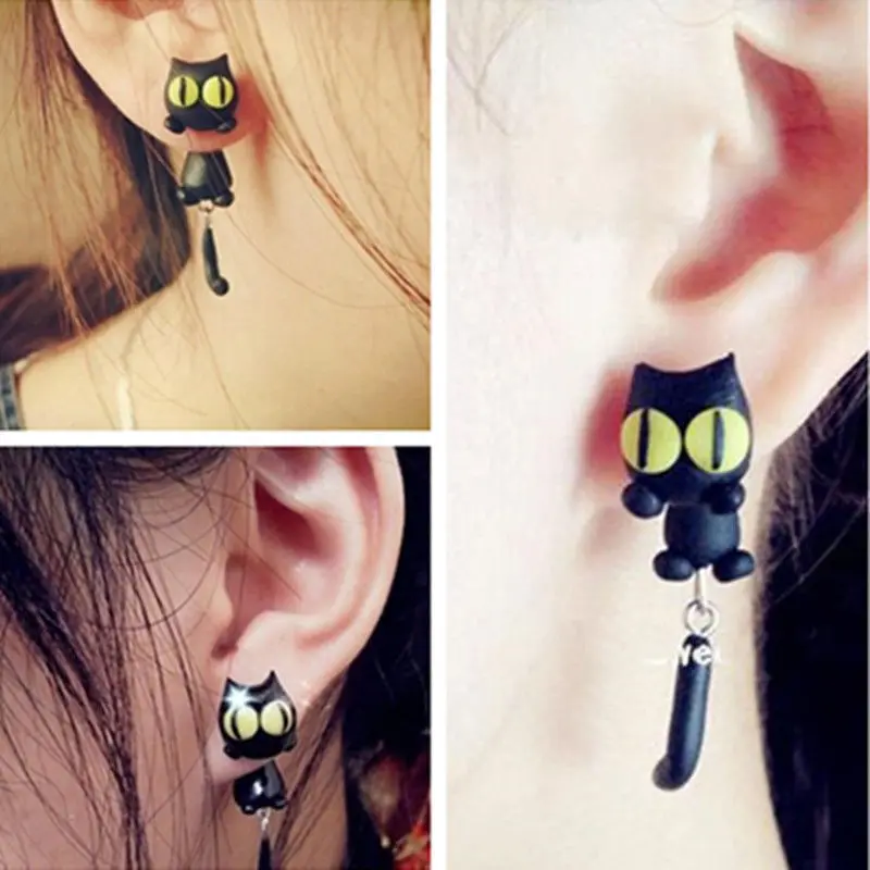 1 pair Handmade Polymer Clay Cute Cat Animal Stud Earrings Ear Stud Brincos Yellow Green Eyes Kawaii Jewelry Hot Selling
1 pair Handmade Polymer Clay Cute Cat Animal Stud Earrings Ear Stud Brincos Yellow Green Eyes Kawaii Jewelry Hot Selling