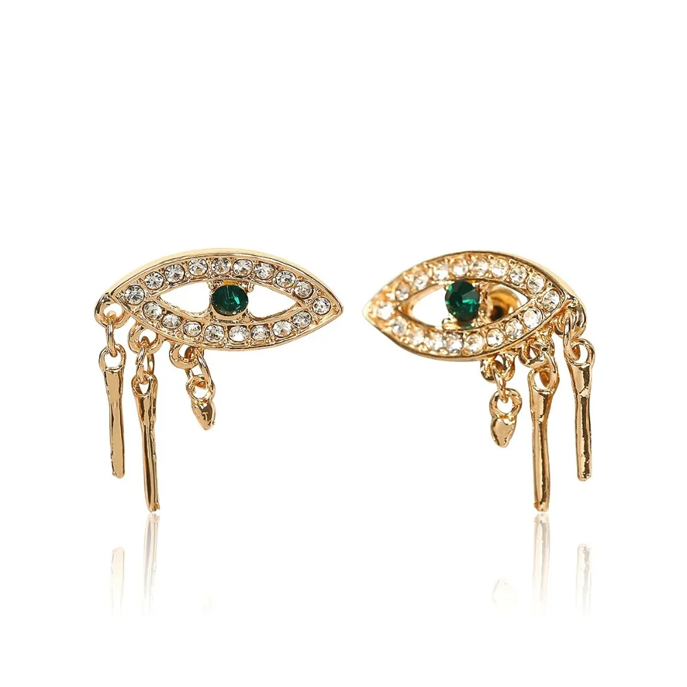 Elegant Crystal Eyes Earrings with Tears Drop Pendant Ear Studs Cuff for Women Trendy Punk Gold Color Piercing Earrings Party
Elegant Crystal Eyes Earrings with Tears Drop Pendant Ear Studs Cuff for Women Trendy Punk Gold Color Piercing Earrings Party