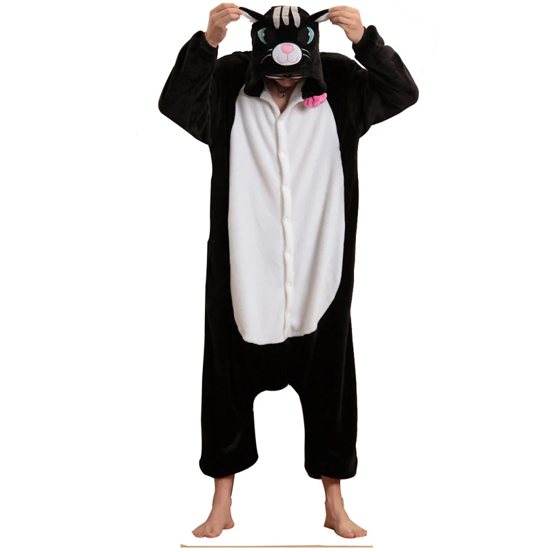 Cute Black Cat Onesie Kigurumi Men Animal Costume Women Jumpsuit For Adult Pajamas Sleepwear Halloween Kitty Pyjamas Cosplay
Cute Black Cat Onesie Kigurumi Men Animal Costume Women Jumpsuit For Adult Pajamas Sleepwear Halloween Kitty Pyjamas Cosplay