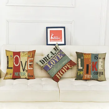 Vintage Letters Style Cotton Linen Cushion Creative Letters Love Pattern Throw Pillow Pillowcase Home Decor Valentine's Day Gift
Vintage Letters Style Cotton Linen Cushion Creative Letters Love Pattern Throw Pillow Pillowcase Home Decor Valentine's Day Gift