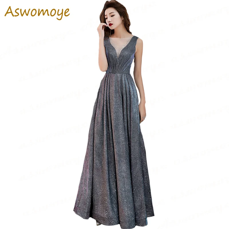 Illusion O-Neck A-Line Evening Dresses 2018 New Fashion Sexy Backless Party Dress Floor Length Custom Size vestido de festa
Illusion O-Neck A-Line Evening Dresses 2018 New Fashion Sexy Backless Party Dress Floor Length Custom Size vestido de festa