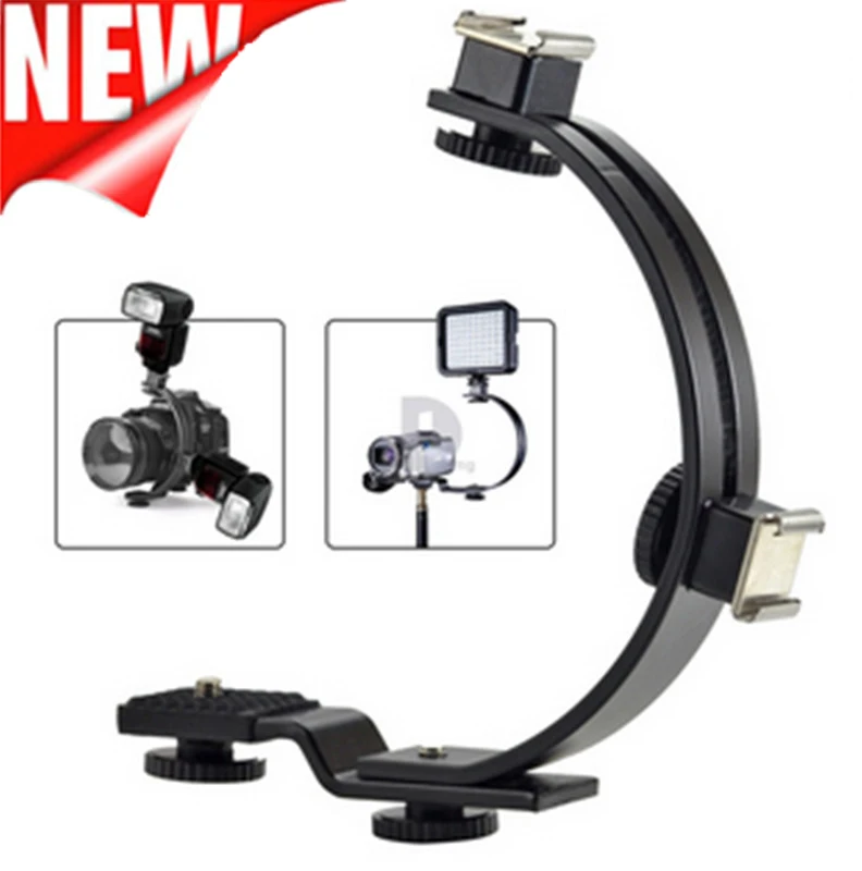 C Shape Bracket Twin Two Flash Bracket for Macro Photography DC DSLR Camera Camcorder
C Shape Bracket Twin Two Flash Bracket for Macro Photography DC DSLR Camera Camcorder