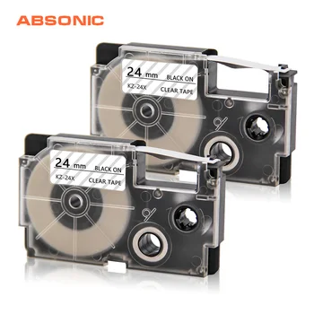 Absonic 2PCS 24mm Tape Cassette Replacement for CASIO XR-24X XR-24X2S Label Cartridge Compatible for KL430 KL820 KL7200 Printer
Absonic 2PCS 24mm Tape Cassette Replacement for CASIO XR-24X XR-24X2S Label Cartridge Compatible for KL430 KL820 KL7200 Printer