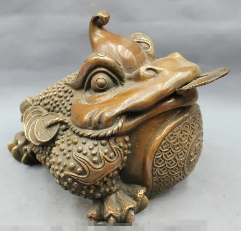 S02626 11" Chinese Copper Bronze Folk FengShui Home Wealth Coin Hoptoad Toad Statue (B0413)
S02626 11" Chinese Copper Bronze Folk FengShui Home Wealth Coin Hoptoad Toad Statue (B0413)