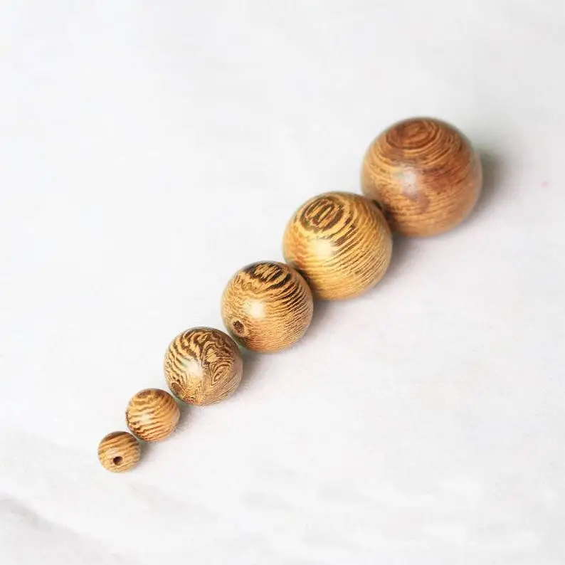 

100pcs 4mm 6mm 8mm 10mm 12mm 15mm 18mm 20mm Natural Wenge Wood Beads Loose Mala Space Beads Jewelry Findings DIY Accessories