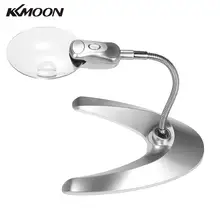 3X4,5X90 мм объектив мульти-функциональный подвижная Лупа с 2 светодиодный свет стол увеличительное стеклянный инструмент с подставкой(China)