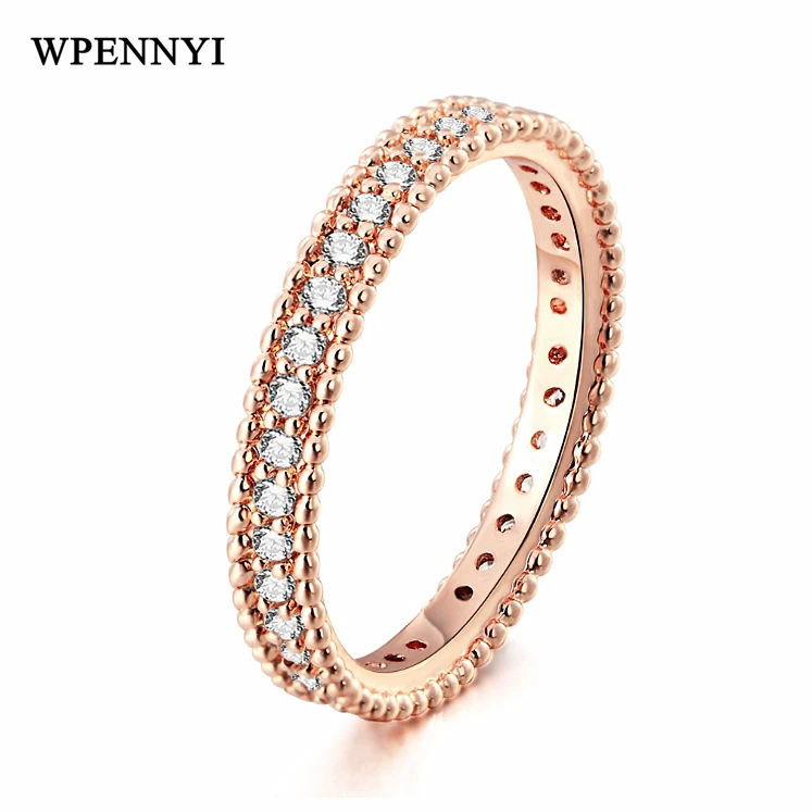 Trendy Simple Style Thin Woman Finger Rings Rose Gold Color 1mm Tiny Zirconia Micro Paved Wholesale Fashion Accessory
Trendy Simple Style Thin Woman Finger Rings Rose Gold Color 1mm Tiny Zirconia Micro Paved Wholesale Fashion Accessory