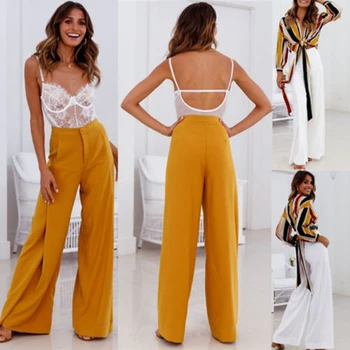 Women OL Work Wide Leg Loose Pants Pleated Palazzo Trouser High Waist Chiffon Casual Pants
Women OL Work Wide Leg Loose Pants Pleated Palazzo Trouser High Waist Chiffon Casual Pants