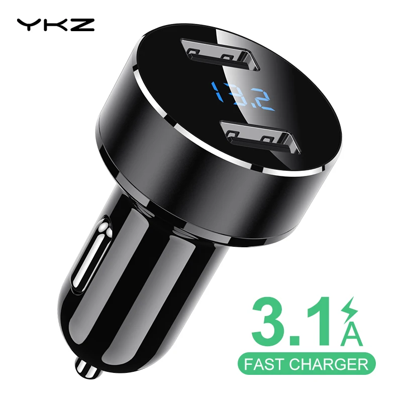 YKZ Car Charger 3.1A Dual Port USB Car Charger with LED Display Fast Charging Mobile Phone Car Adapter for iPhone Xiaomi Samsung
YKZ Car Charger 3.1A Dual Port USB Car Charger with LED Display Fast Charging Mobile Phone Car Adapter for iPhone Xiaomi Samsung
