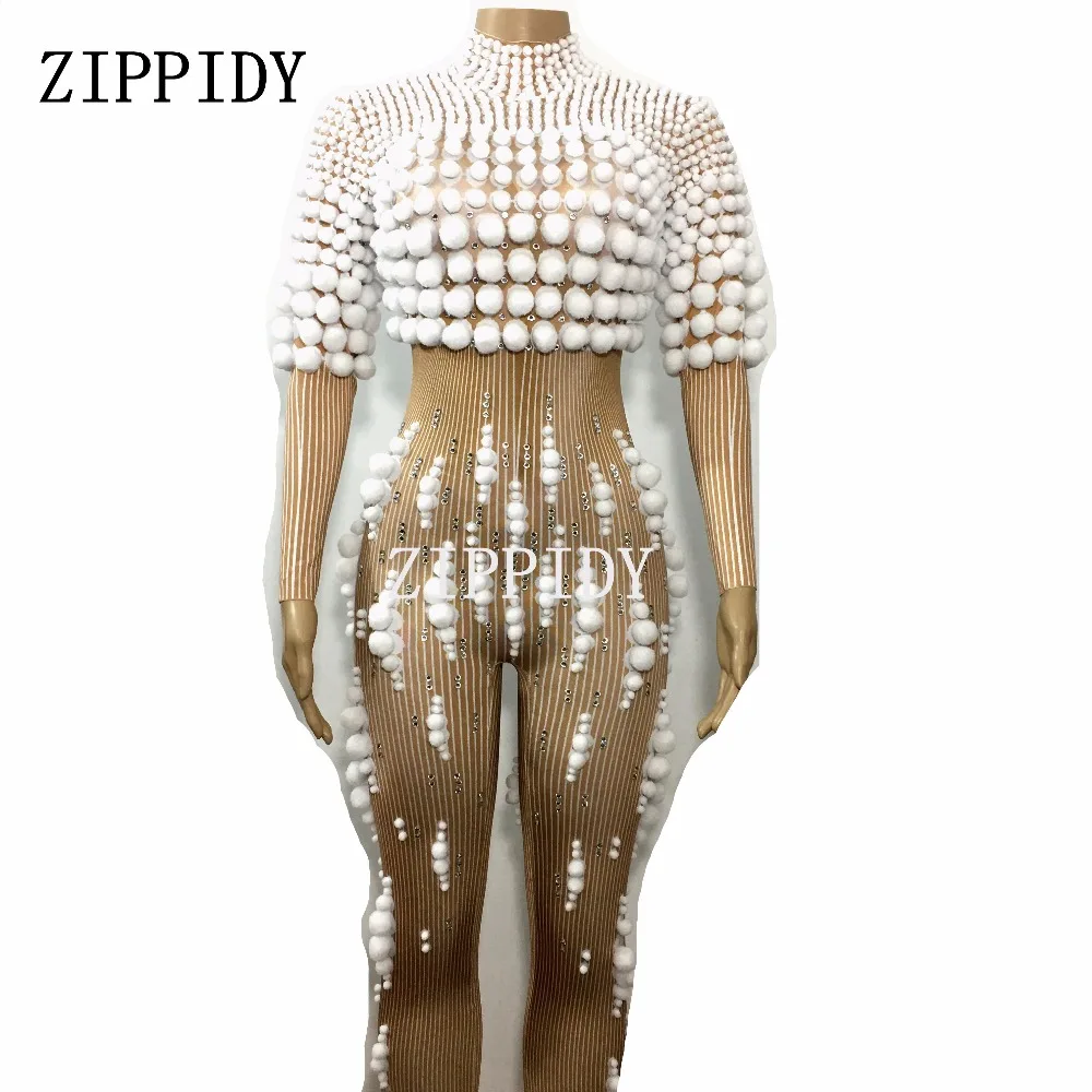 White Small Balls Jumpsuit Christmas Show Stage Wear Female Singer Costume Women's Outfit Rompers Birthday Celebrate Clothing
White Small Balls Jumpsuit Christmas Show Stage Wear Female Singer Costume Women's Outfit Rompers Birthday Celebrate Clothing