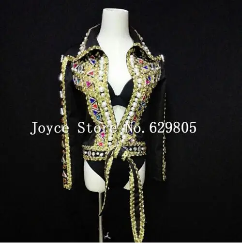 Shining Women's Handmade Rhinestone Slim Jacket Baroque Female Singer Sexy Gem Costume Coat Stage Dance Wear
Shining Women's Handmade Rhinestone Slim Jacket Baroque Female Singer Sexy Gem Costume Coat Stage Dance Wear