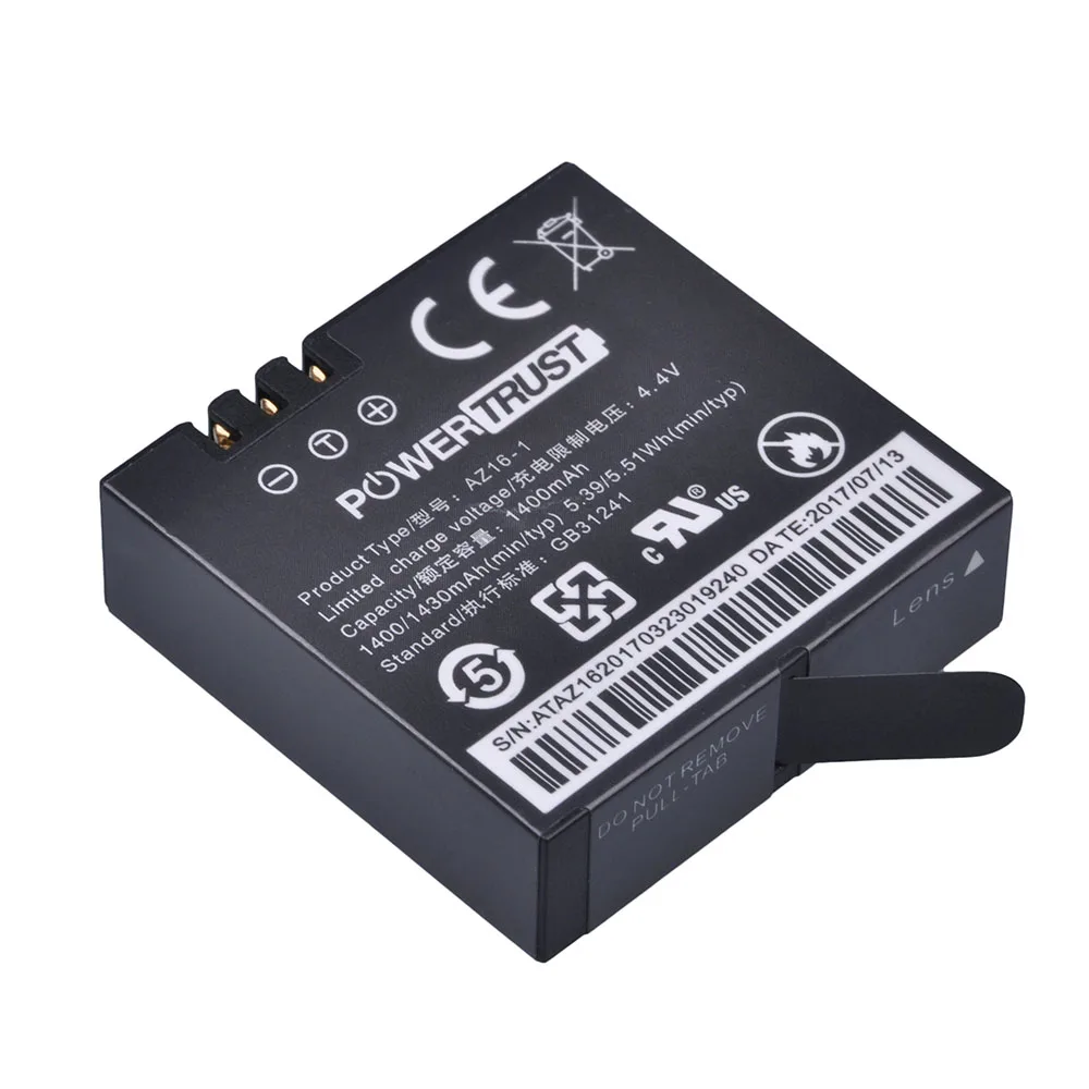 PowerTrust 1Pcs 1400mAh AZ16-1 AZ16 Replacement Yi 4K II Battery for XiaoYi 2 4K Action Camera II Xiaomi Yi Accessories
PowerTrust 1Pcs 1400mAh AZ16-1 AZ16 Replacement Yi 4K II Battery for XiaoYi 2 4K Action Camera II Xiaomi Yi Accessories