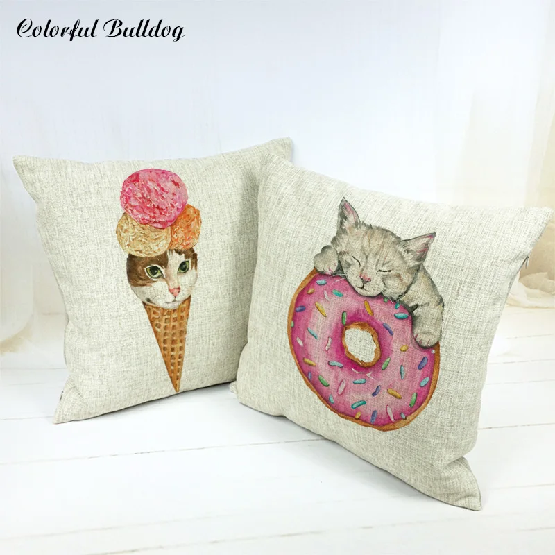 Cushion Cover Ice Cream With a Cat Lovely Image Cartoon Wear Clothes Mr.Cat and Mrs Cat Pillow Case Sofa Home Car Seat Decorate
Cushion Cover Ice Cream With a Cat Lovely Image Cartoon Wear Clothes Mr.Cat and Mrs Cat Pillow Case Sofa Home Car Seat Decorate