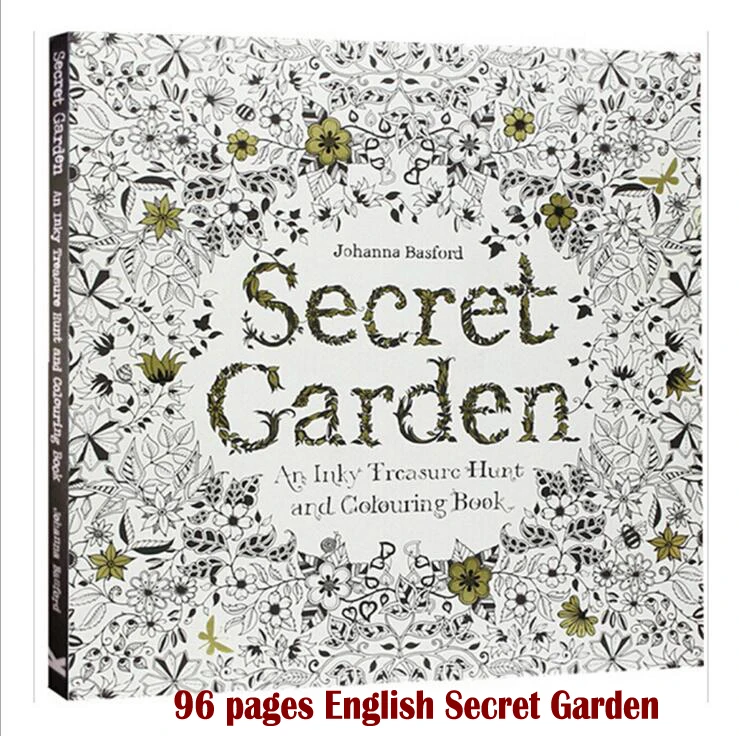 

96 pages English Secret Garden coloring books for adults kids Relieve Stress Kill Time Graffiti Painting Book libros 25cm x 25cm