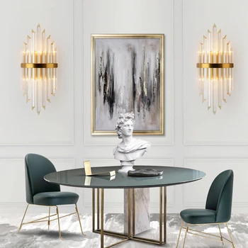 Modern luxury crystal wall lamp high quality lampshade sconce for living room hanging gold indoor lighting on the wall fixture
Modern luxury crystal wall lamp high quality lampshade sconce for living room hanging gold indoor lighting on the wall fixture