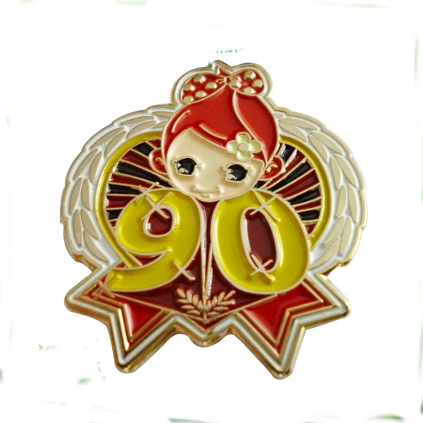 

Metal Badge with Crystal cheap custom soft enamel badges hot sales Zinc alloy lapel pin with buckle