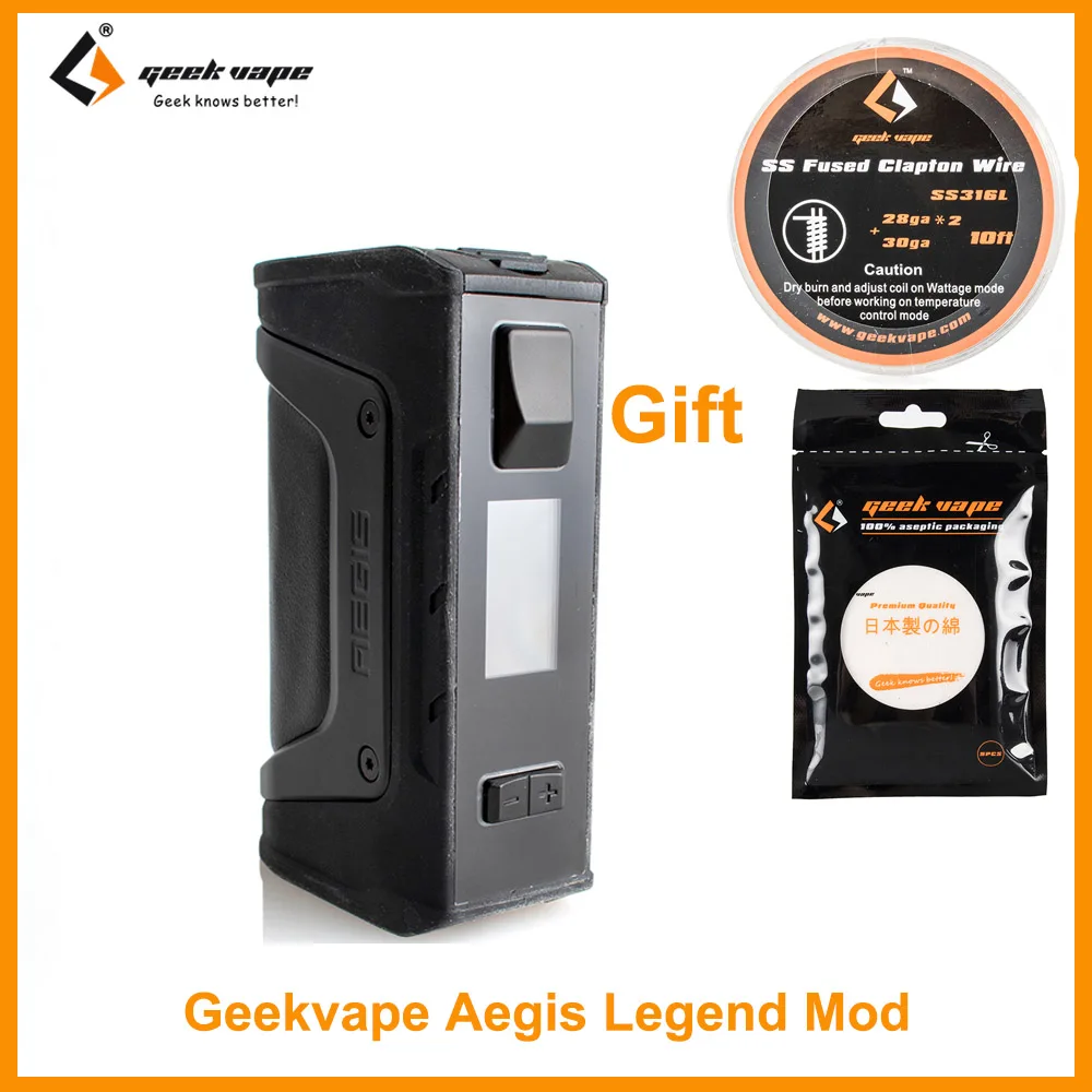 Gift Gekkvape Clapton SS316/Cotton Original GeekVape Aegis Legend TC Box Mod Output 200W VW/ VPC/TC/TCR/BYPASS Mode E-Cigarette
Gift Gekkvape Clapton SS316/Cotton Original GeekVape Aegis Legend TC Box Mod Output 200W VW/ VPC/TC/TCR/BYPASS Mode E-Cigarette