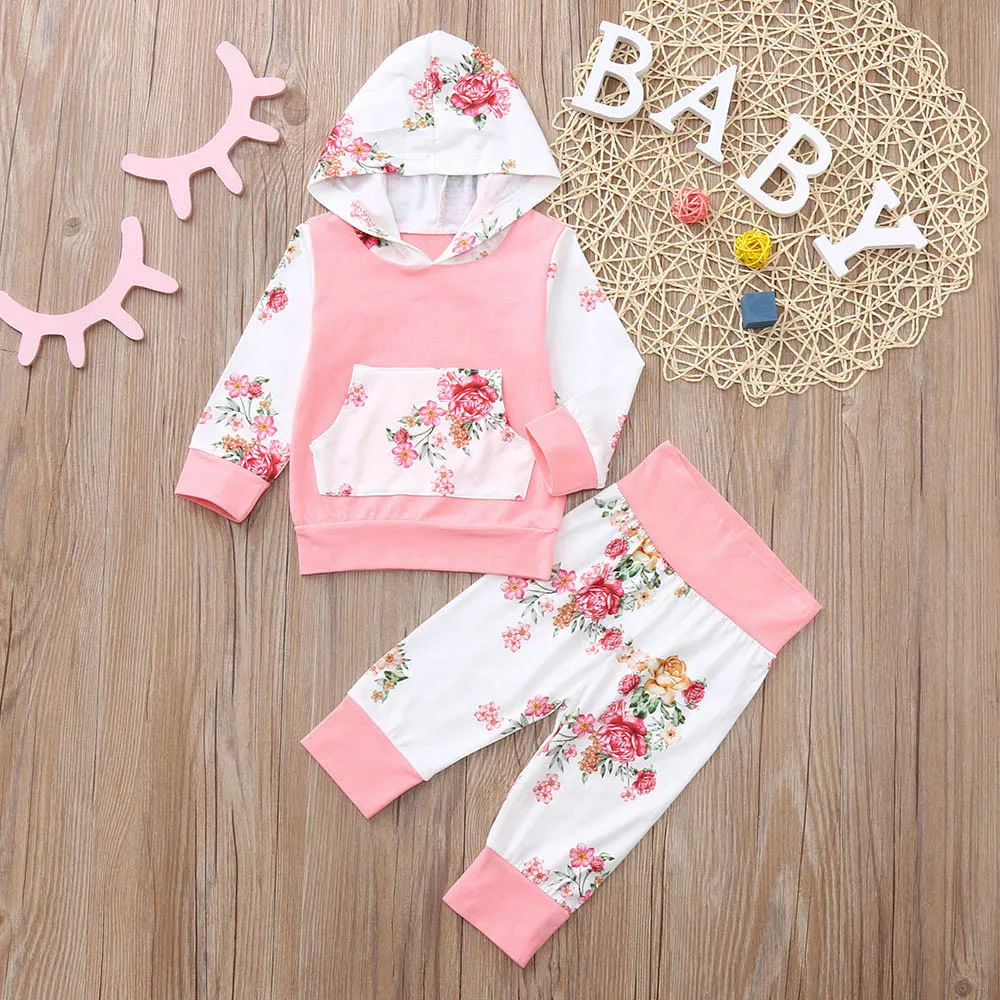 2PCS Newborn Baby Girl Clothes Long Sleeve Fashion Floral Print Pocket Hooded Top+Pants Baby Girl Boy Set Infant Clothing
2PCS Newborn Baby Girl Clothes Long Sleeve Fashion Floral Print Pocket Hooded Top+Pants Baby Girl Boy Set Infant Clothing