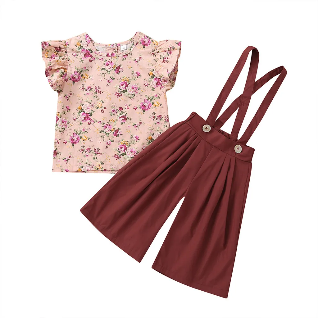 Toddler Kids Girls Clothes Set Sleeveless Floral T shirt+Solid Overalls 2019 Summer Baby Girl Outfits Clothing 1 2 3 4 Years
Toddler Kids Girls Clothes Set Sleeveless Floral T shirt+Solid Overalls 2019 Summer Baby Girl Outfits Clothing 1 2 3 4 Years